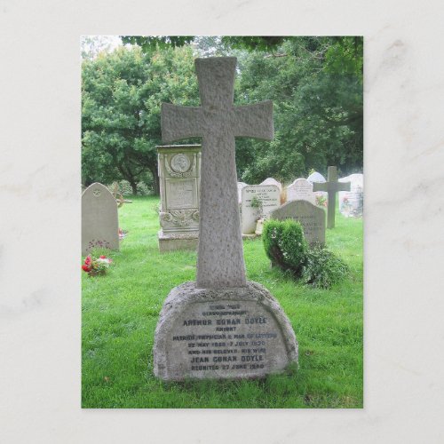 Sir Arthur Conan Doyles tombstone Postcard