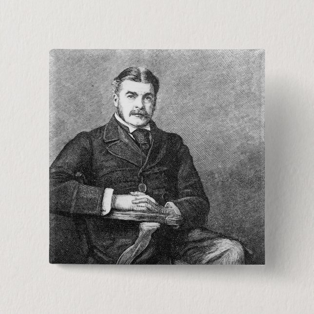 Sir Arthur Sullivan, engraved by C. Carter Pinback Button (Front)