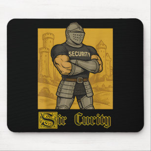 Sir Curity Funny Security Pun Knight Medieval Meme Mouse Pad
