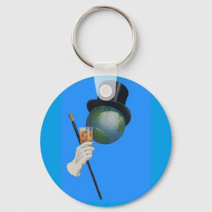 Sir Earth is having a cocktail Keychain