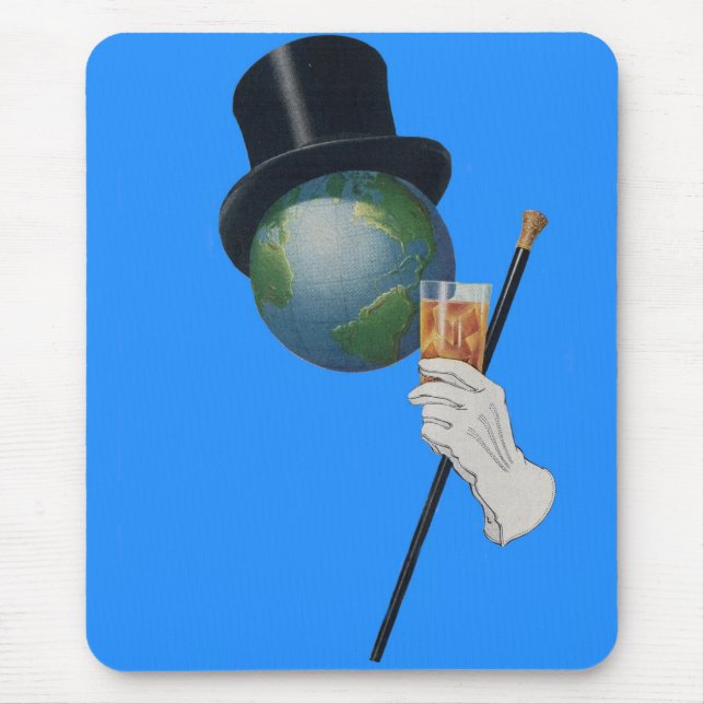 Sir Earth is having a cocktail Mouse Pad (Front)