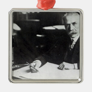 Sir Edward Elgar work on one orchestral scores Metal Ornament
