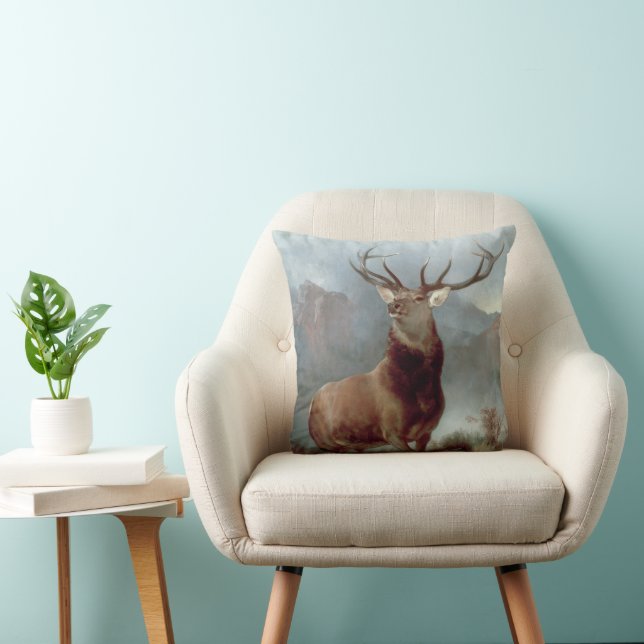 Sir Edwin Landseer | Monarch of the Glen, 1851 Throw Pillow (Chair)