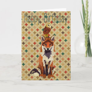 Sir Fox Alot & Owl Birthday Card