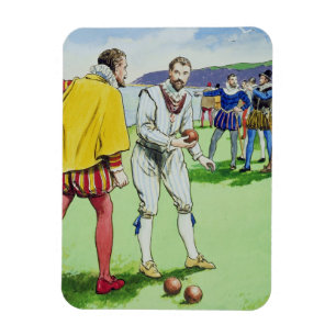 Sir Francis Drake (1540/3-96) playing bowls, from Magnet