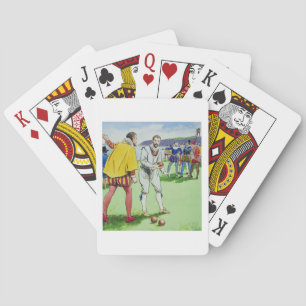 Sir Francis Drake (1540/3-96) playing bowls, from Poker Cards