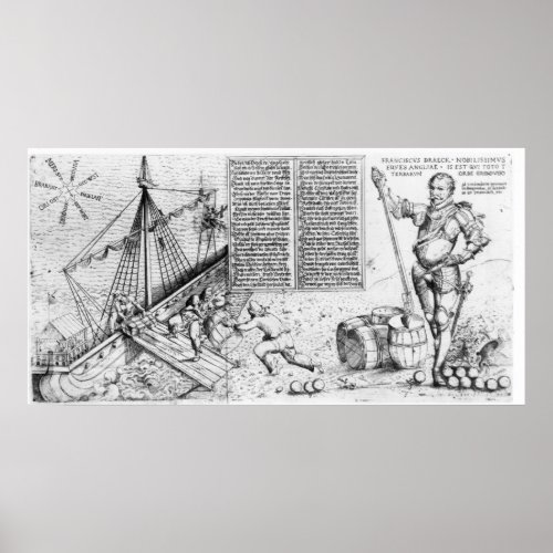 Sir Francis Drake Watches the Loading of Ship Poster