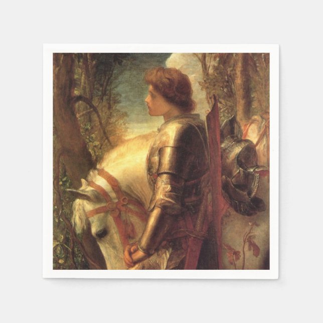 Sir Galahad (Arthurian Knight of the Round Table) Napkins (Front)