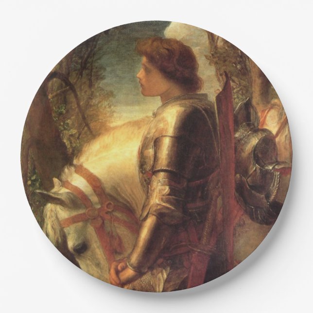 Sir Galahad (Arthurian Knight of the Round Table) Paper Plates (Front)