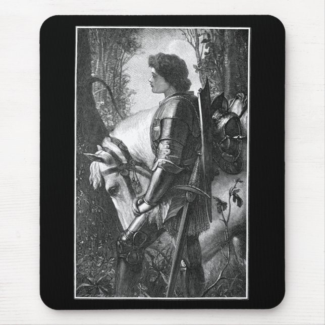 Sir Galahad - G.F. Watts Engraved by H.W. Peckwell Mouse Pad (Front)