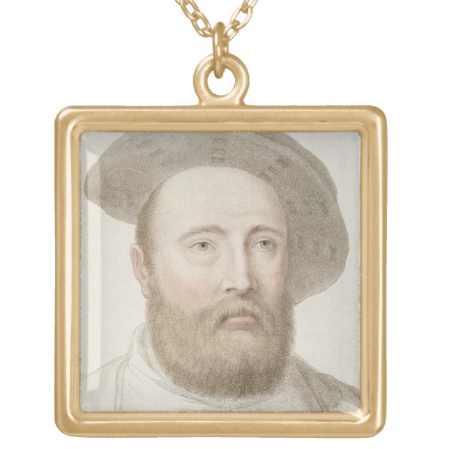 Sir George Carew (b.c.1514) engraved by Francesco Gold Plated Necklace (Front)