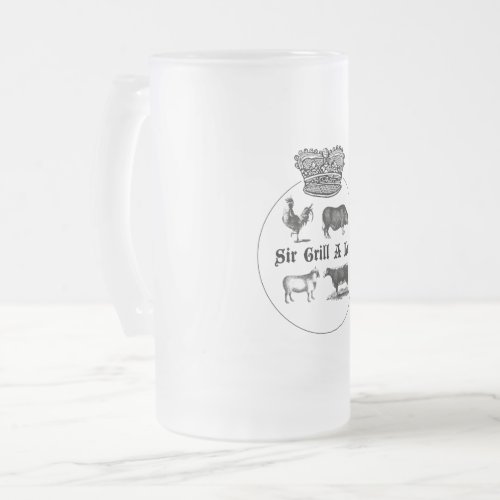 Sir Grill A Lot _ Grilling BBQ Enthusiasts Frosted Glass Beer Mug