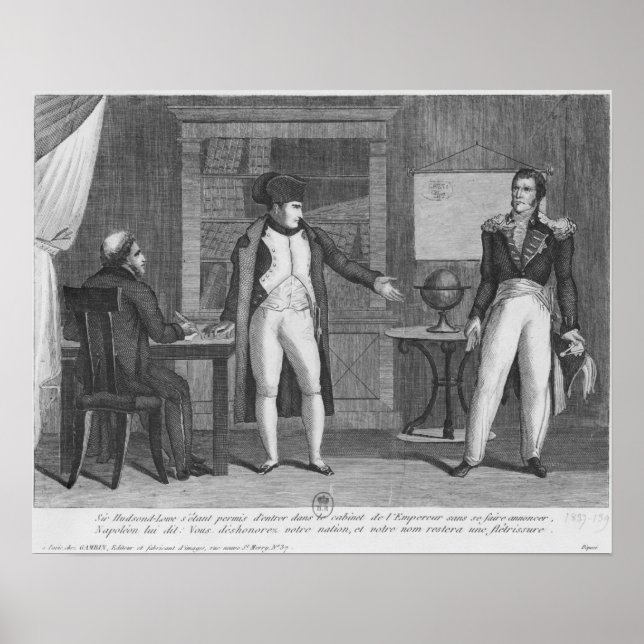 Sir Hudson Lowe comming in the study of Napoleon Poster (Front)