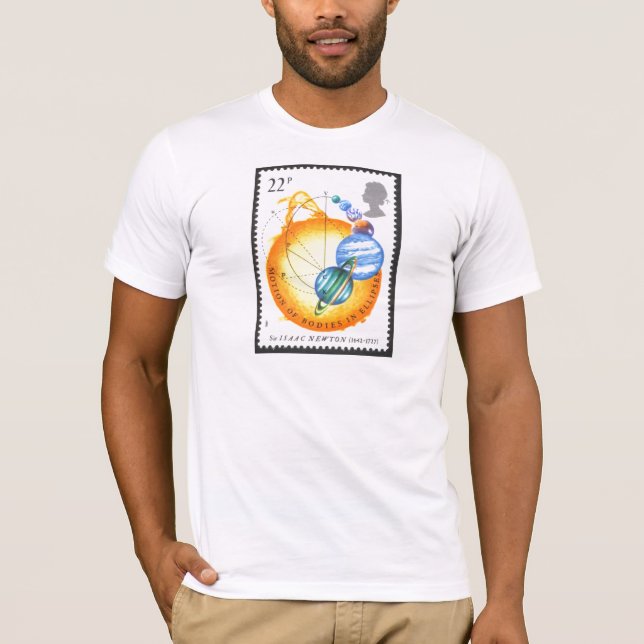 Sir Isaac Newton bodies in motion T-Shirt (Front)
