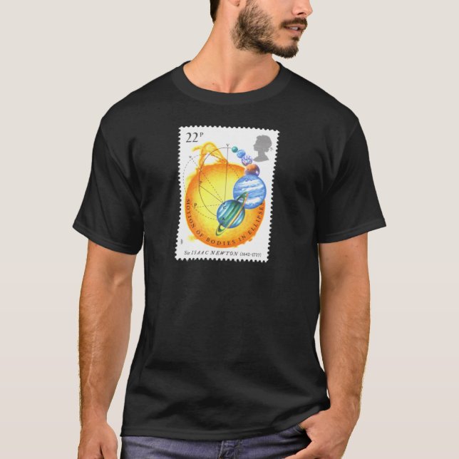 Sir Isaac Newton bodies in motion T-Shirt (Front)
