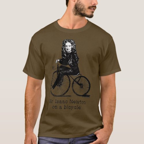 Sir Isaac Newton on a Bicycle   T_Shirt