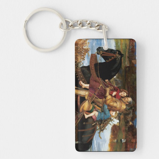 Sir Isumbras at the Ford c. 1857 by John Millais Keychain (Front)