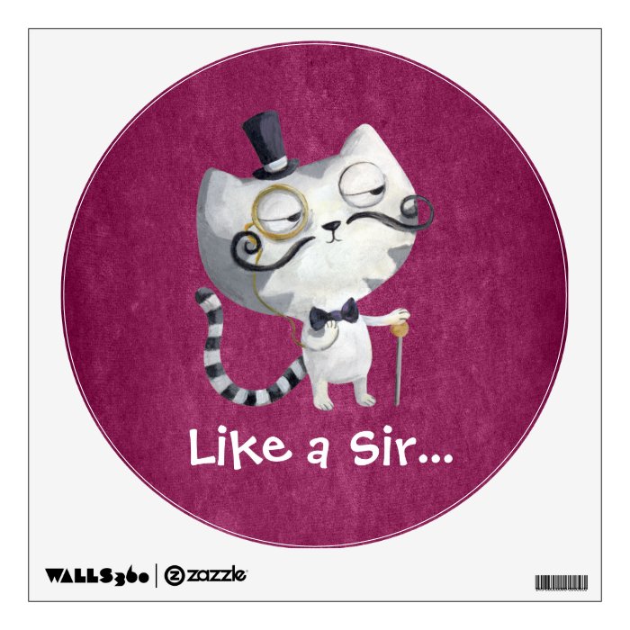 Sir Kitty Cat with Mustaches Room Graphic