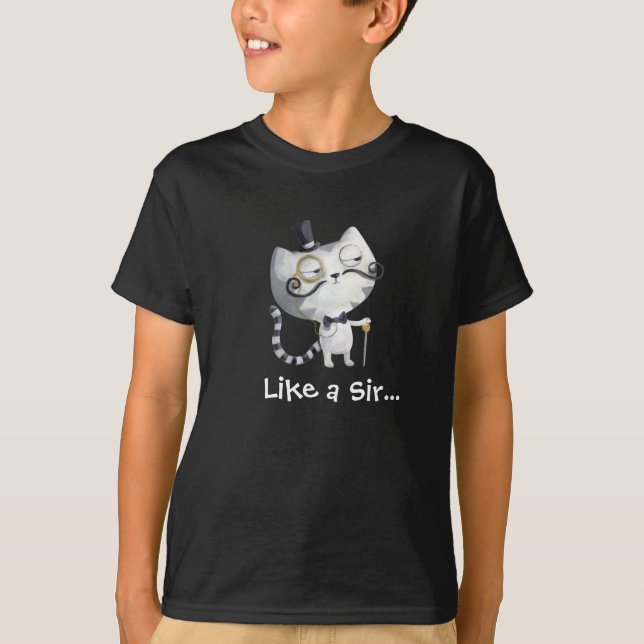 Sir Kitty Cat with Mustaches T-Shirt (Front)