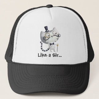 Sir Kitty Cat with Mustaches Trucker Hat