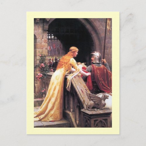 Sir Lancelot and Guinevere on the Stairs Postcard