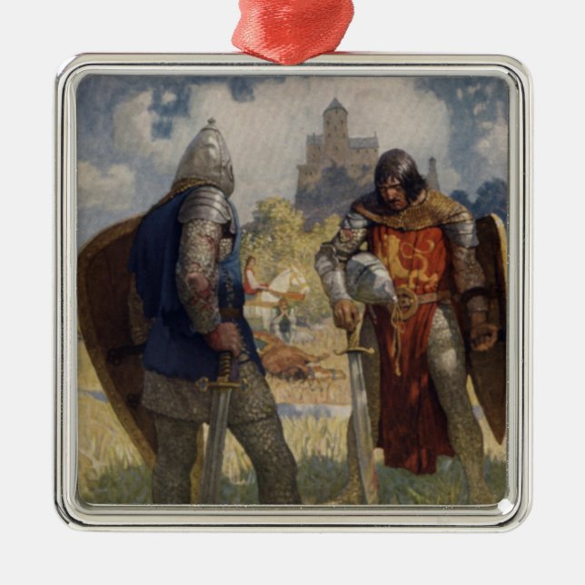 Sir Launcelot du Lake, Knight of the Round Table Metal Ornament (Front)
