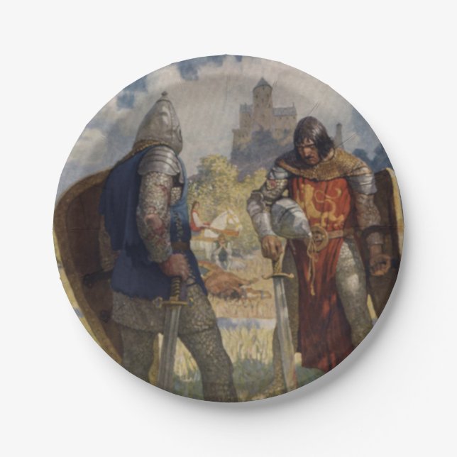Sir Launcelot du Lake, Knight of the Round Table Paper Plates (Front)
