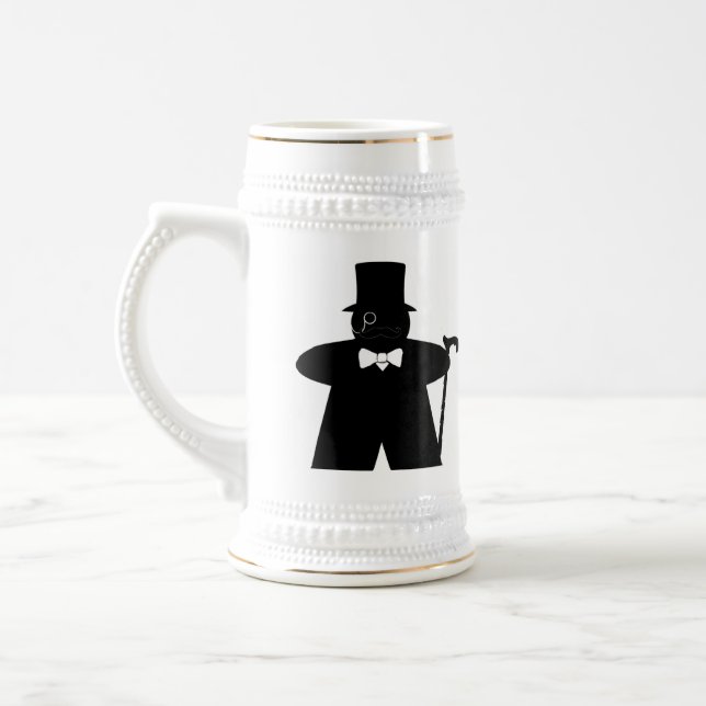 Sir Meeple dapper gamer stein (Left)