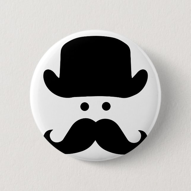 Sir Moustache Pinback Button (Front)