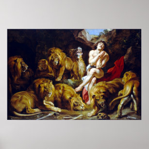 Sir Peter Paul Rubens Daniel in the Lions' Den Poster
