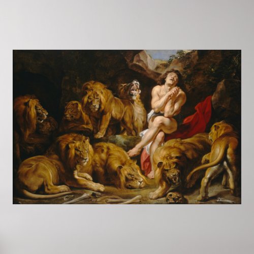 Sir Peter Paul Rubens  Daniel in the Lions Den Poster