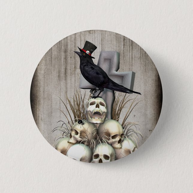Sir Raven Skully Button (Front)