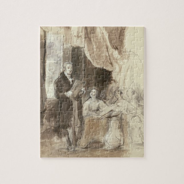 Sir Robert Peel Reading to Queen Victoria Jigsaw Puzzle (Vertical)