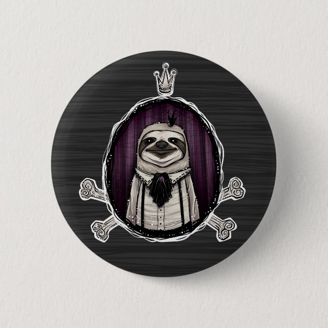 _sir slothington pinback button (Front)