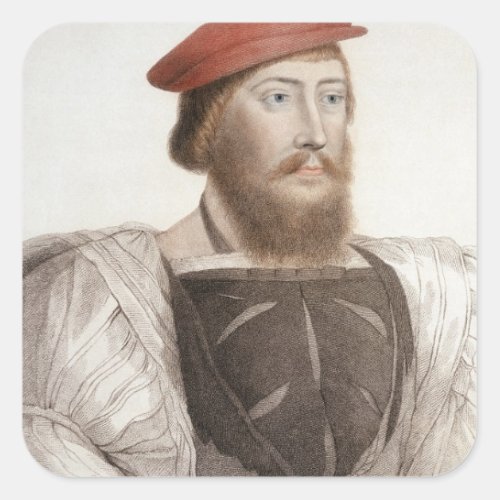 Sir Thomas Boleyn 1477_1539 engraved by Francesc Square Sticker