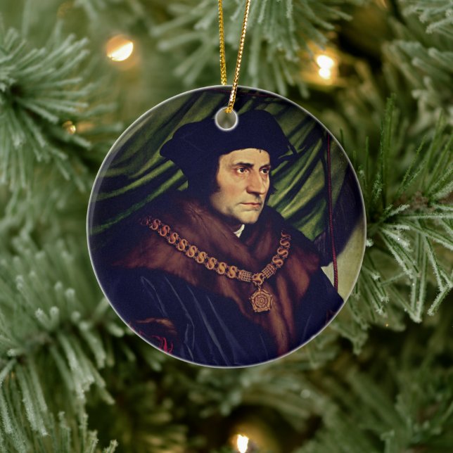 Sir Thomas More - by Hans Holbein, the Younger Ceramic Ornament (Tree)