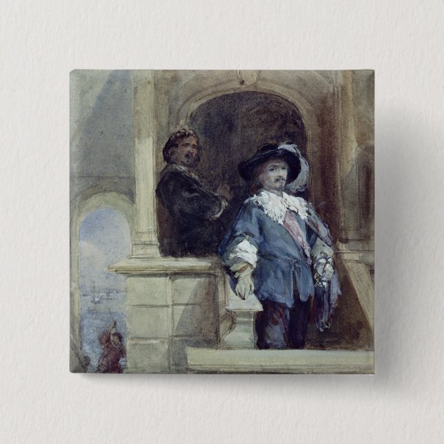 Sir Thomas Wentworth  and John Pinback Button (Front)