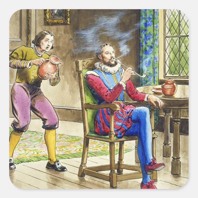 Sir Walter Raleigh (1554-1618) from 'Peeps into th Square Sticker (Front)