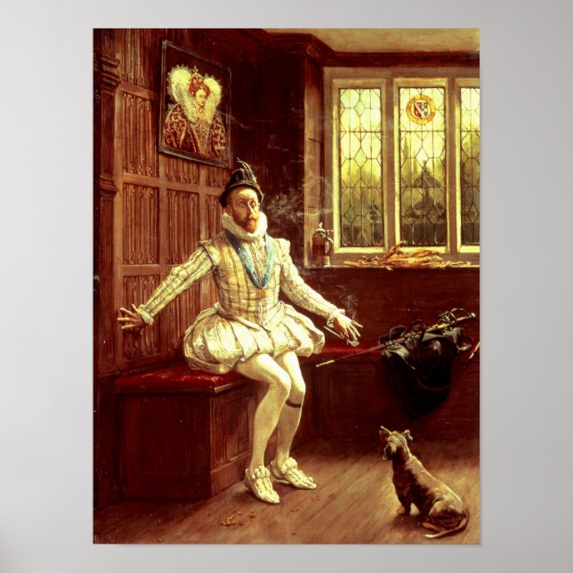 Sir Walter Raleigh's  First Smoke Poster (Front)