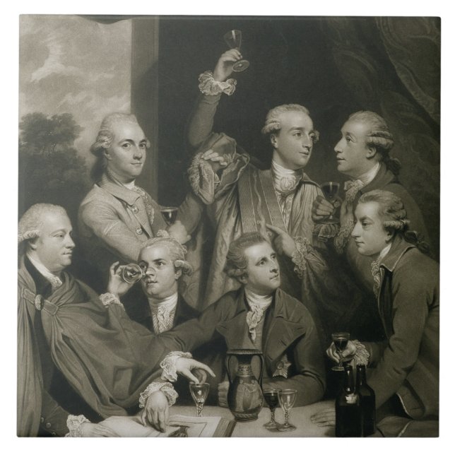 Sir William Hamilton (1730-1803) with other Connoi Ceramic Tile (Front)