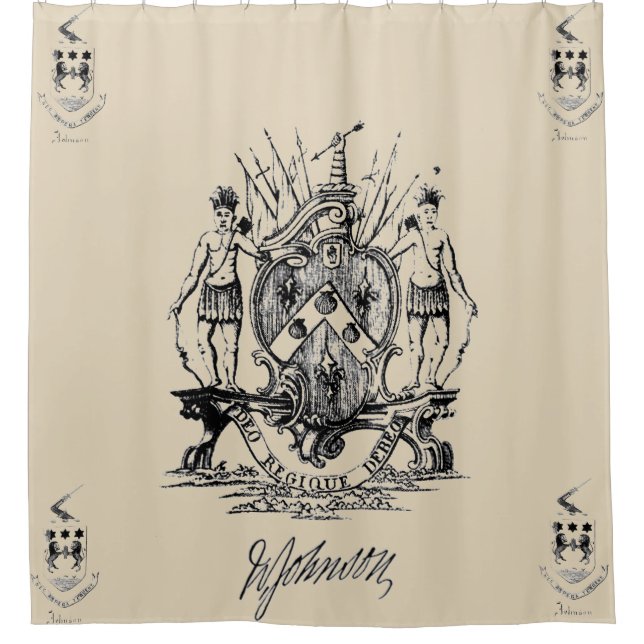 Sir William Johnson Coat of Arms Shower Curtain (Front)