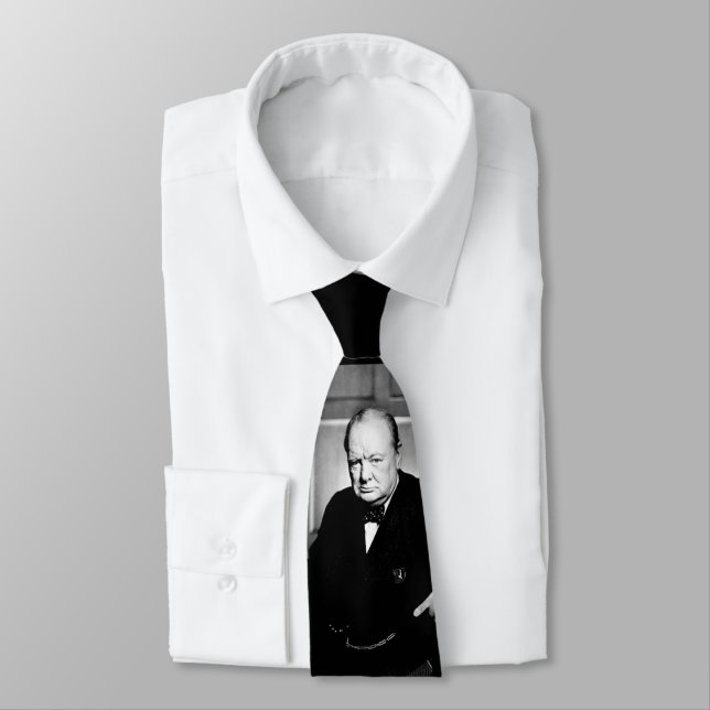 Sir Winston Churchill Neck Tie (Tied)