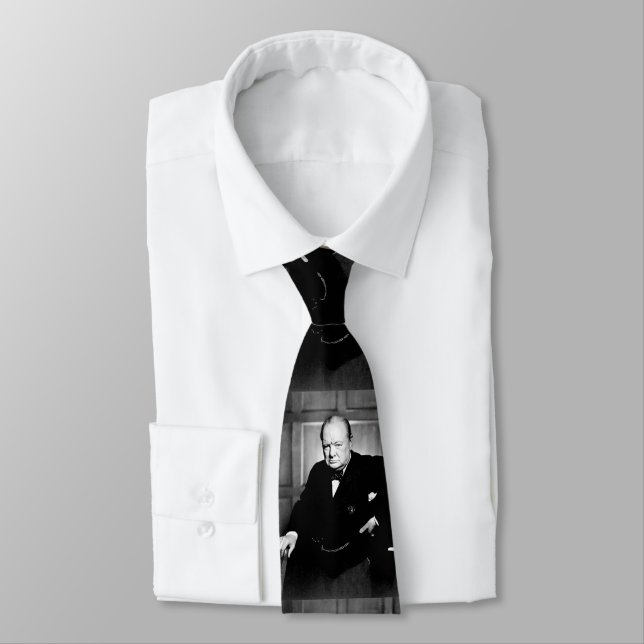 Sir Winston Churchill Neck Tie (Tied)