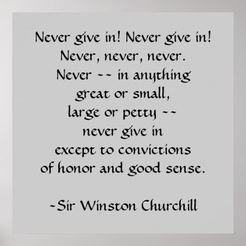 Sir Winston Churchill Quotation by SRF Poster