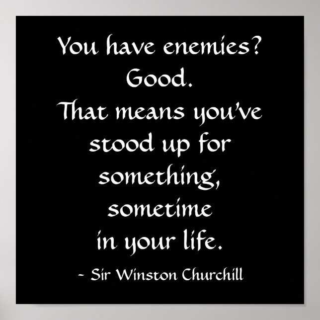 Sir Winston Churchill Quote Poster (Front)