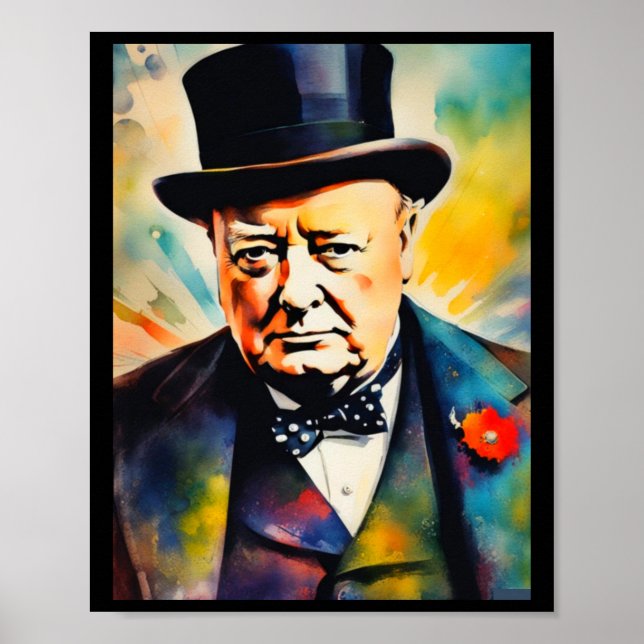 Sir Winston Churchill Sticker  Poster (Front)