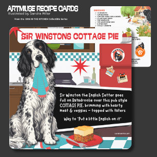 SIR WINSTONS COTTAGE PIE Art Muse Recipe Card 