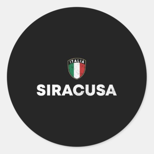 Siracusa Syracuse Italia Flag Shield Sicilian Root Classic Round Sticker