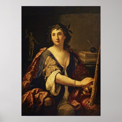 Sirani _ Allegory Of Painting Self_Portrait Poster