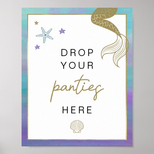 SIREN Beach Mermaid Bachelorette Panty Drop Game Poster
